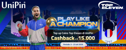 Top Up Coins Top Eleven di UniPin, Nikmati Cashback Up To 15.000!